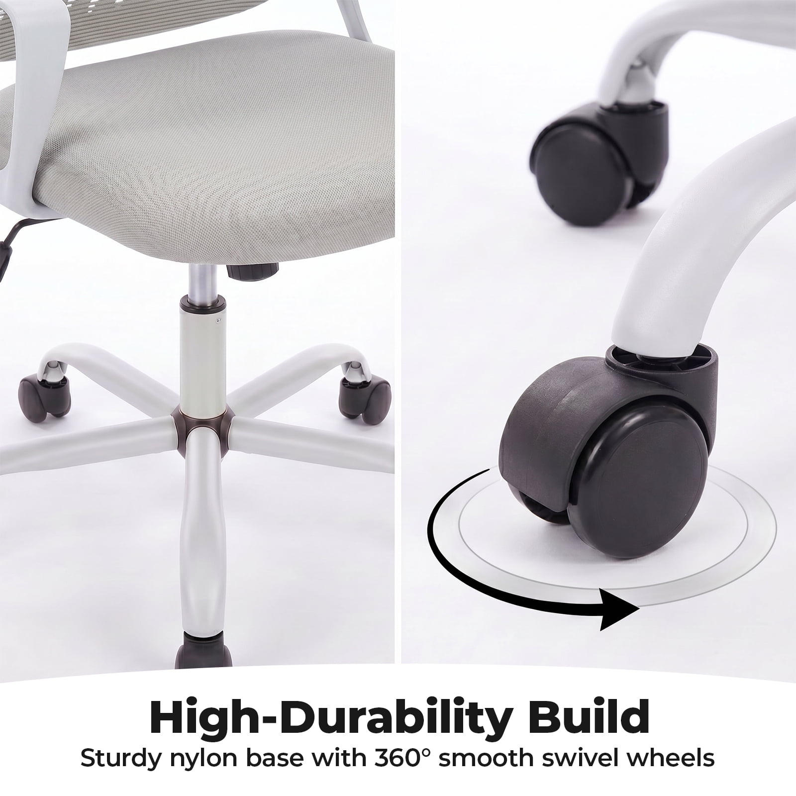 Alvantor 30" Tall Office Chair with Adjustable Footrest, Ergonomic Drafting Chair for Standing Desk, Black/Gray/Pink