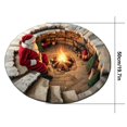 thumbnail image 3 of 3D Optical Illusion Christmas Round Rug, Non-Slip Washable Carpet with Santa Campfire Print for Living Room, Bedroom and Entryway Holiday Decor, 19.69 Inch, 3 of 8