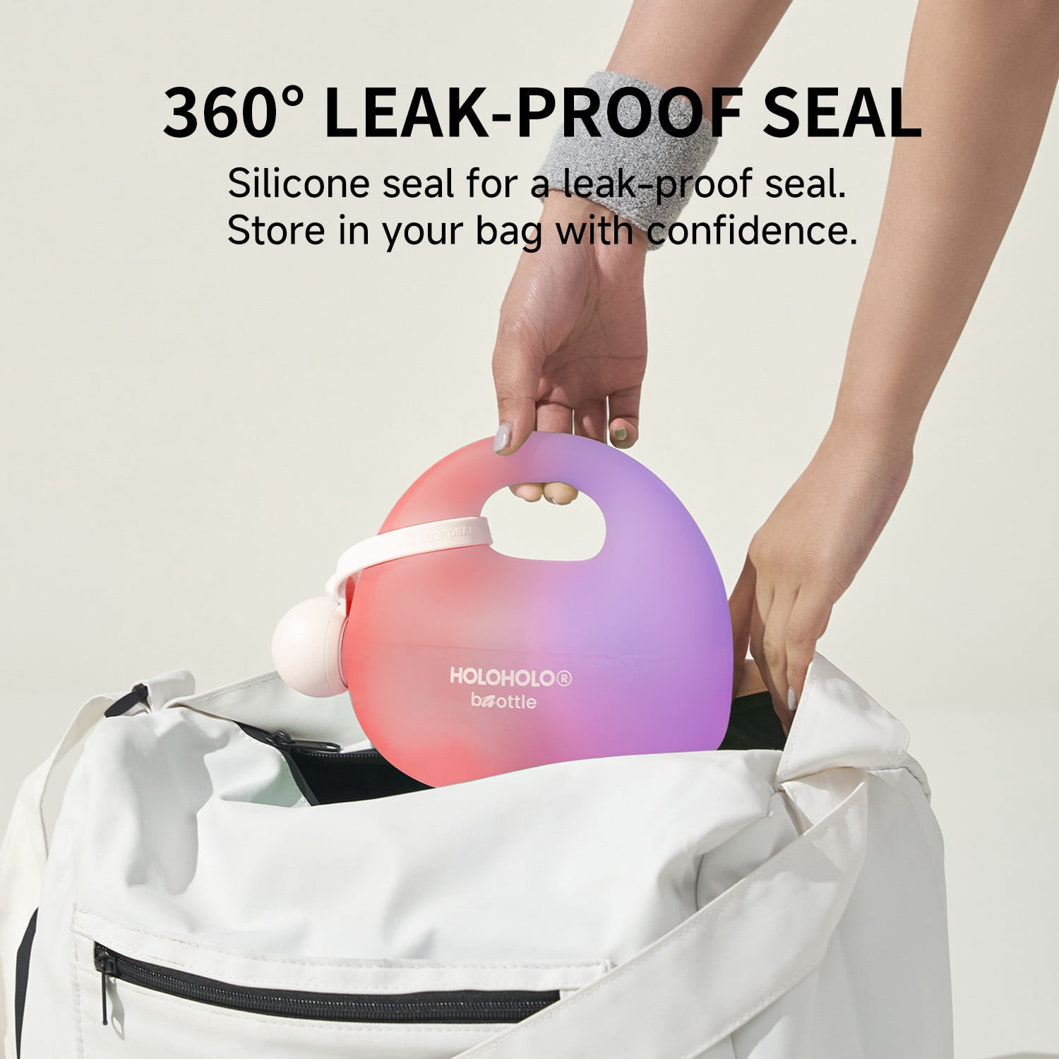 HOLOHOLO Large Capacity Water Jug Leak-Proof Design with Straw and Adjustable Strap Perfect for Gym Hiking and Commuting 41oz Sunset Pink