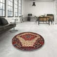 thumbnail image 4 of Ahgly Company Machine Washable Indoor Square Traditional Saffron Red Area Rugs, 8' Square, 4 of 7