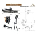 thumbnail image 5 of Boyel Living 10 in Shower System Wall Mount 3-Functions Square Shower Faucet Set with Handheld Spray,Matte Black, 5 of 10