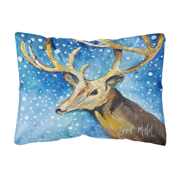 Carolines Treasures JMK1009PW1216 Reindeer Canvas Fabric Decorative Pillow 12H x16W multicolor
