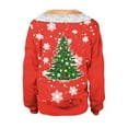 thumbnail image 4 of Pull de Noël pour Femmes Imprimé Graphique Mode Chandail en Molleton Col Rond Cardigan d'Hiver Manches Longues Fermeture Blouse Veste Mi-Longue Chandail à Capuchon Doux, 4 of 6