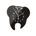 thumbnail image 3 of Reloj de pared acrílico silencioso con forma de diente y pegatina para decorar la sala de estar. Negro, 3 of 9