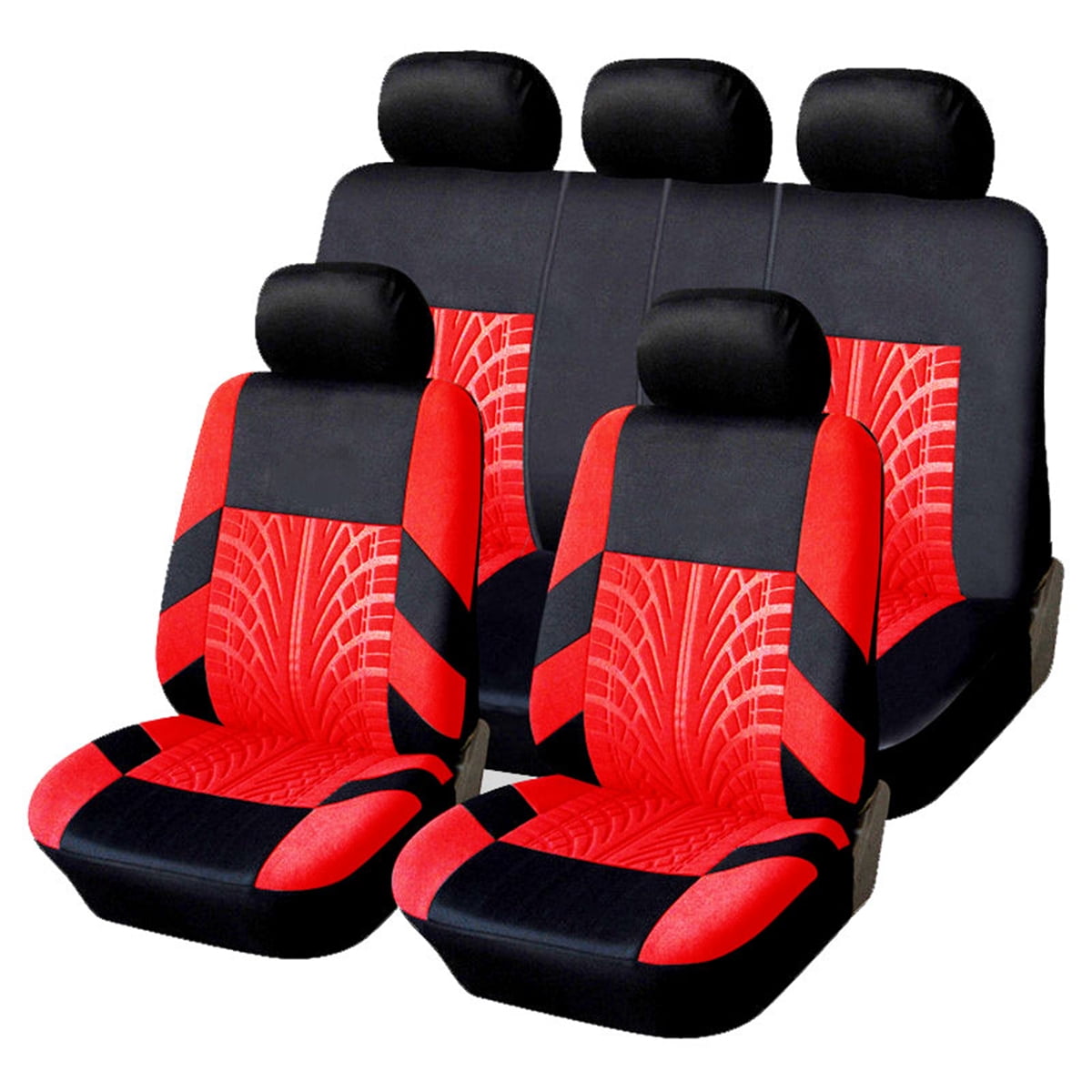 Universal 9Pcs Car Seat Covers Full Set Front + Rear Seat Protector