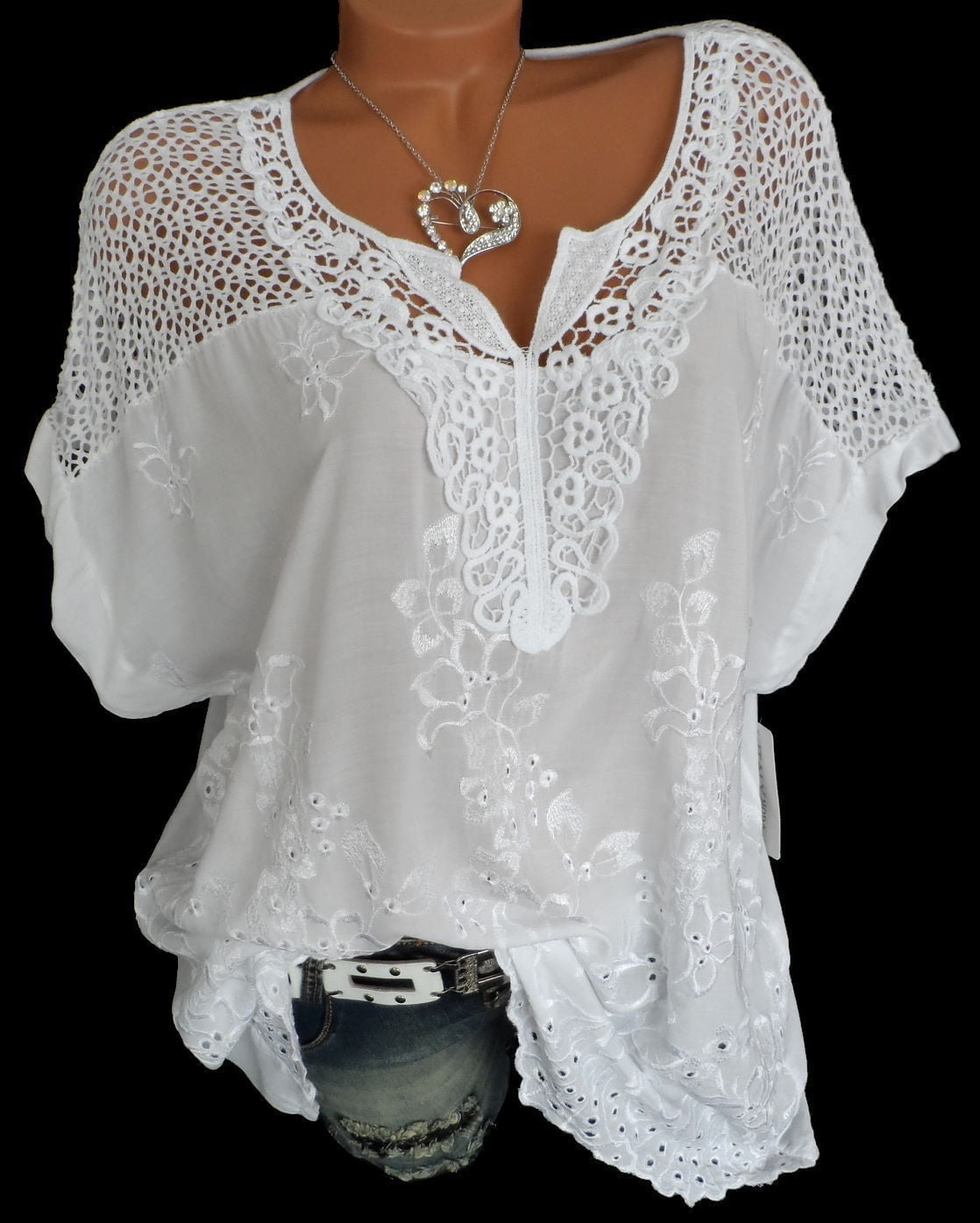 womens plus size white tops