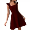 thumbnail image 1 of Vestido Corto con Lazo y Espalda Descubierta para Mujer, Modelos de Verano, Vestidos Halter, Vestidos de Fiesta Vino Tinto M, 1 of 8