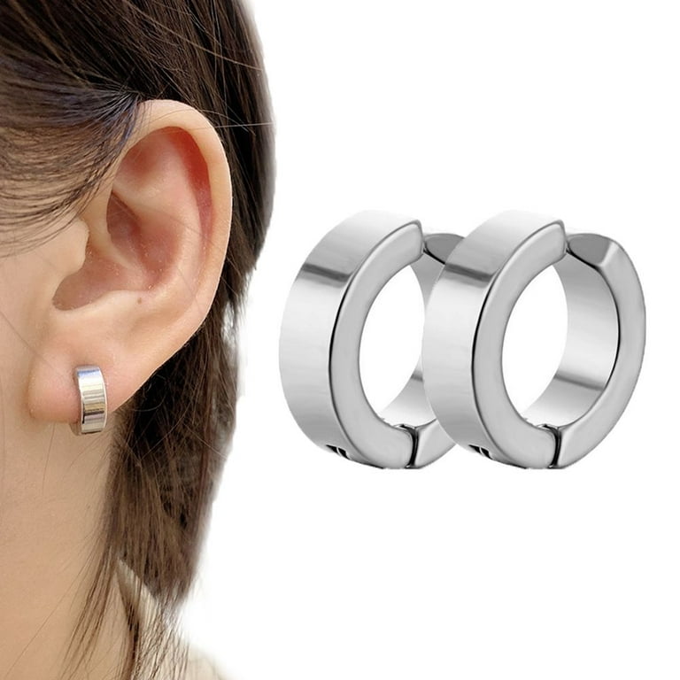 Cheap Ear Jewelry Titanium steel For Men Women Clip On Earrings Crystal  Korean Ear Cuff Magnet Ear Clips