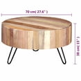 thumbnail image 2 of vidaXL Coffee Table with Iron Legs, Fully Handmade, 27.6''Φx15.0'', Solid Reclaimed Wood, Beige, 2 of 8