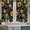 Black, variant on Sunflower Tier Curtains 54 Inch Length, Summer Botanical Farmhouse Floral Elegant Cafe Short Curtains for Bathroom Over Sink, Small Kitchen Curtain Light Filtering Tiered Drapes 2 Panels 27.5"Wx54"L