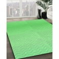 thumbnail image 3 of Ahgly Company Machine Washable Indoor Square Transitional Neon Green Area Rugs, 3' Square, 3 of 7