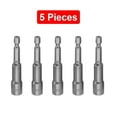 thumbnail image 2 of 5 Pack Chrome Vanadium Steel Magnetic Tech Screw Driver Tek Bit Drill Nut Setter Roofing Cladding Accessory Parts, 2 of 8