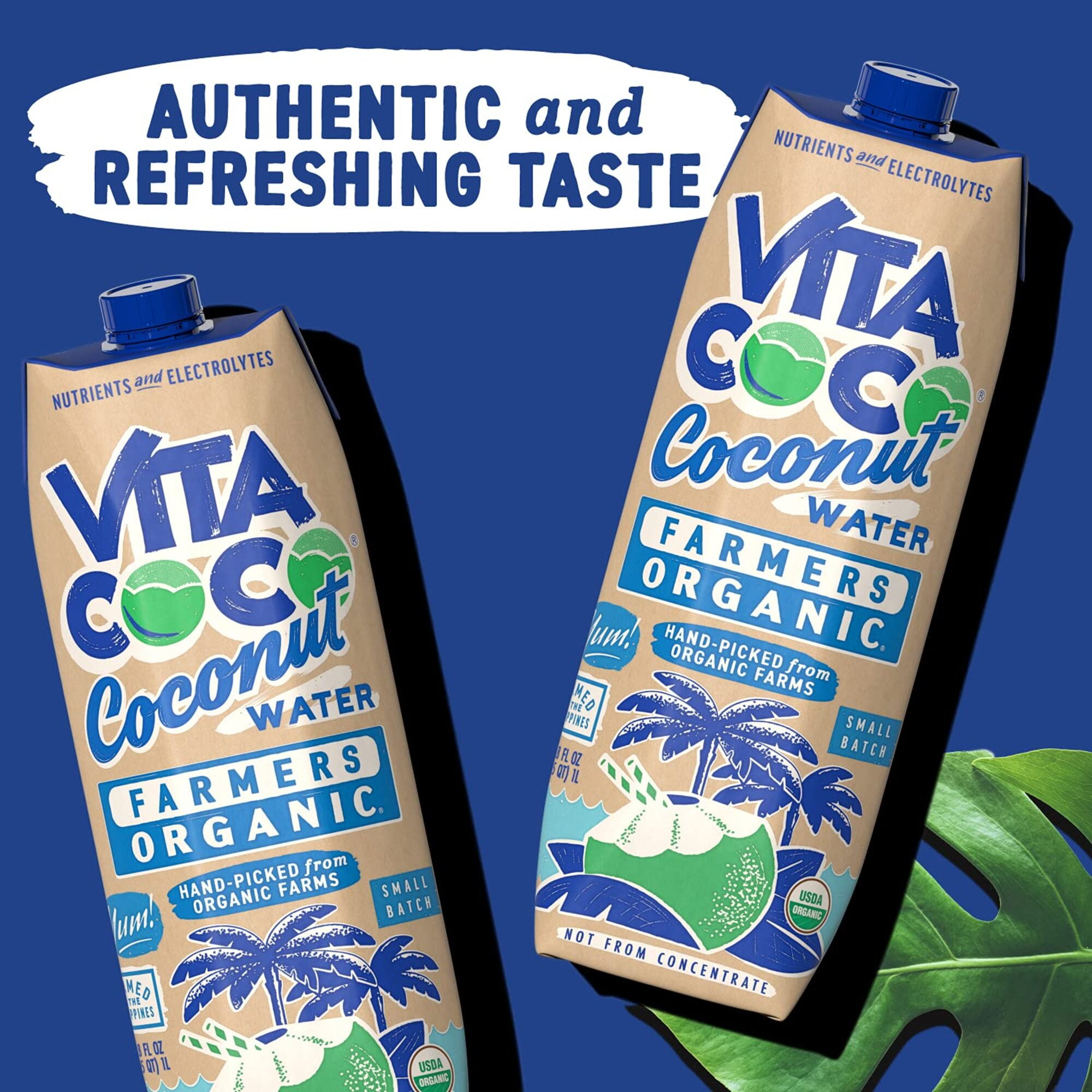 (3 pack) Vita Coco Farmers Organic Coconut Water, Nutrients and Electrolytes Rich, 33.8 fl oz