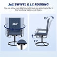 thumbnail image 3 of Techmilly Outdoor Dining Chairs , Patio Swivel Chairs Set of 2, Support 400lbs , Navy blue, 3 of 8