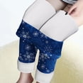 thumbnail image 2 of ManxiVoo Women's Elastic High Waist Fleece Lined Printed Leggings for Thermal Comfort in Winter Workout and Daily Use XL Size Navy, 2 of 8
