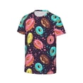 thumbnail image 3 of Fuzoiu Donuts1 Print Boys' Casual T-Shirt,Crewneck Undershirts,Boys Athletic Shirt,Short Sleeve T-Shirts for Outdoor Play, 3 of 7