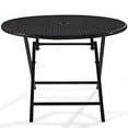 thumbnail image 4 of Crosley Furniture Palm Harbor Round Folding Outdoor Dining Table with Umbrella Hole for Outside Patio, 4 of 8