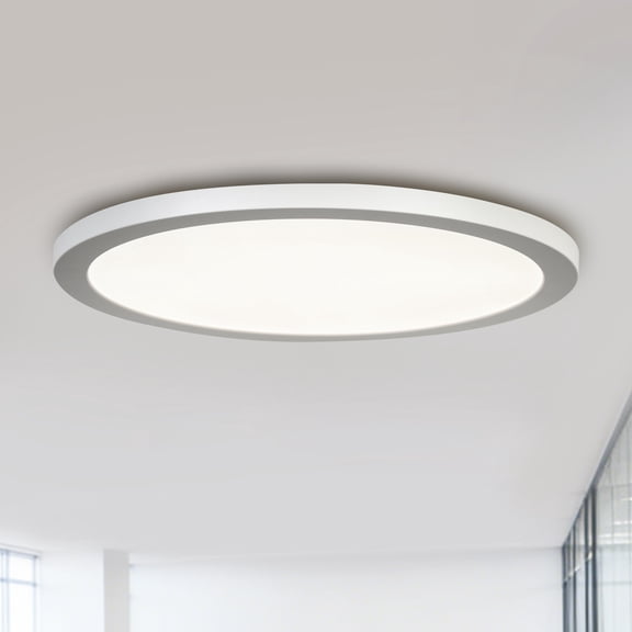 LNC 12" LED Flush Mount Ceiling Light,5CCT Adjustable,Ultra Thin,Damp Rated