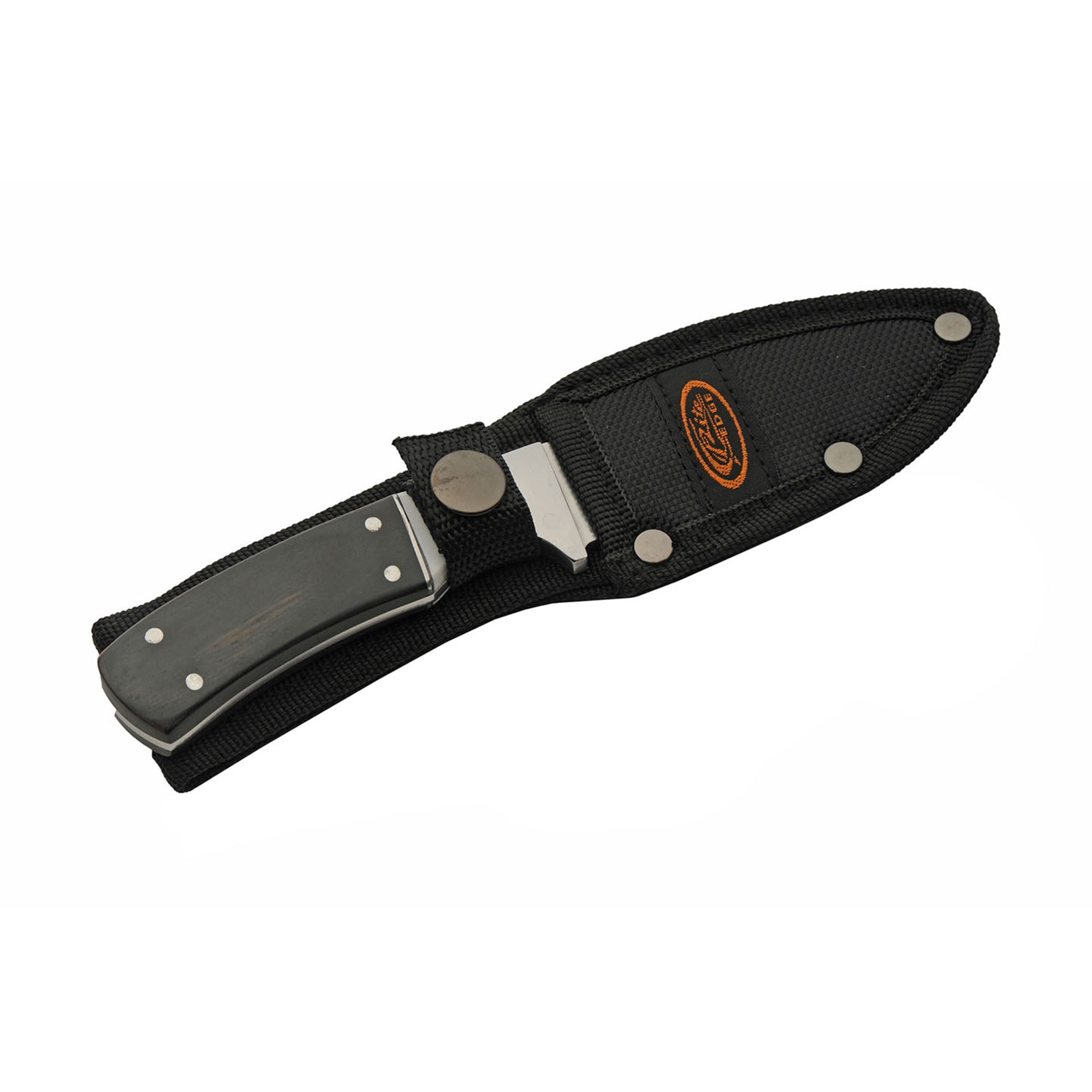 SZCO 7" Guthook Utility Knife with White Spacer Pakkawood Handle & Nylon Sheath
