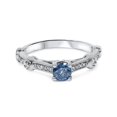 thumbnail image 3 of Bague de Fiançailles Moderne Diamant Bleu 3/4ct Or Blanc 14K, 3 of 4
