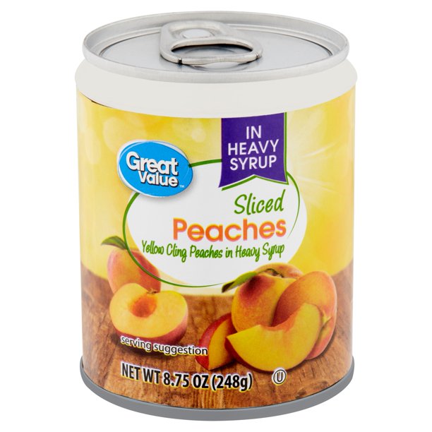 Great Value Sliced Peaches in Heavy Syrup, 8.75 oz