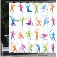 thumbnail image 4 of Ambesonne Multicolor Shower Curtain, Sport Stick Man, 69"Wx84"L, Multicolor, 4 of 5