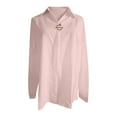 thumbnail image 4 of Satin Button Down Shirts for Women, Yigetop V Neck Shirts for Women Satin Tops for Women Satin Imitation Business Shirts formal Shirts for Women Pink S, 4 of 6