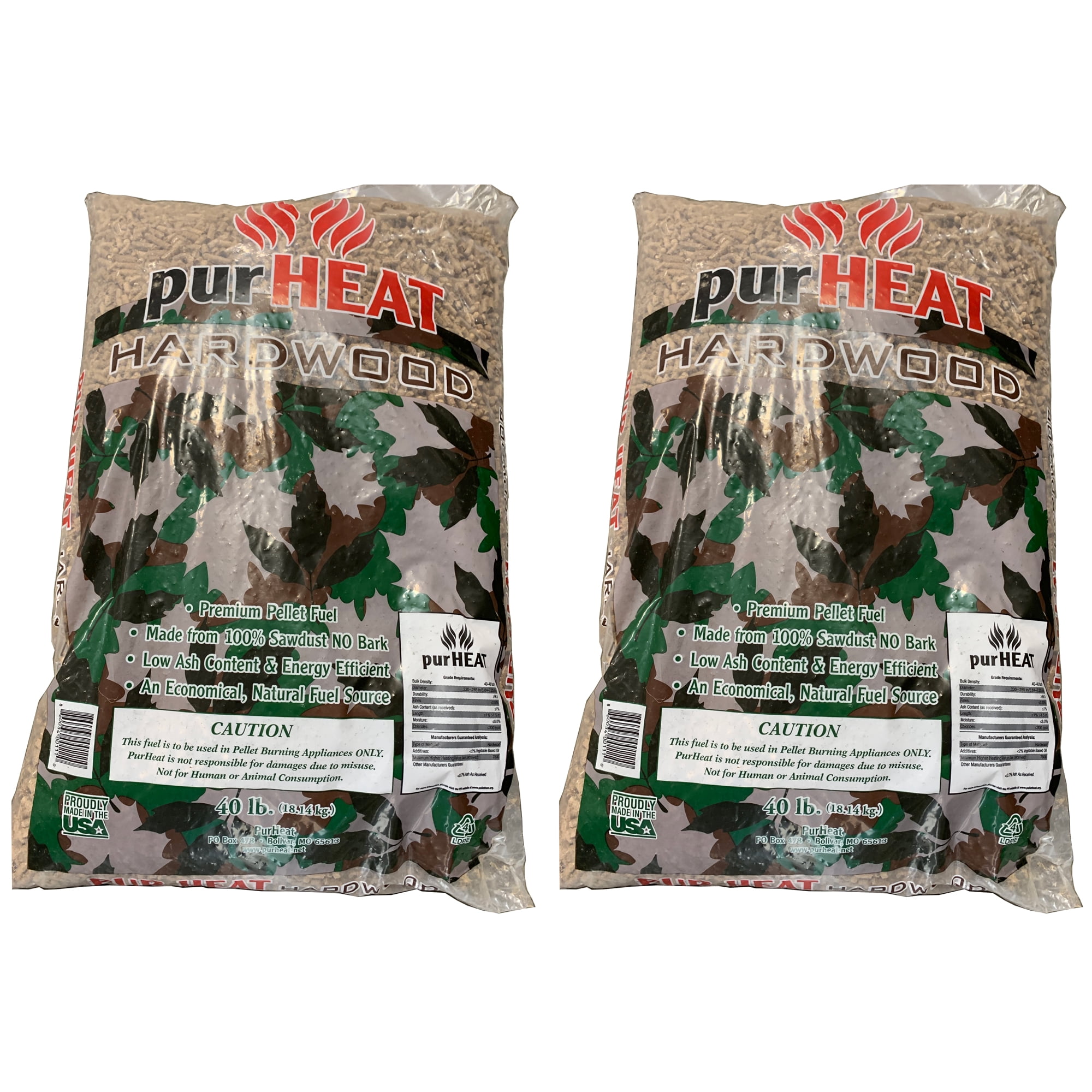 US Stove 40 Pound Bag Natural Wood Heating Pellets for Pellet Stoves (2  Pack) - Walmart.com
