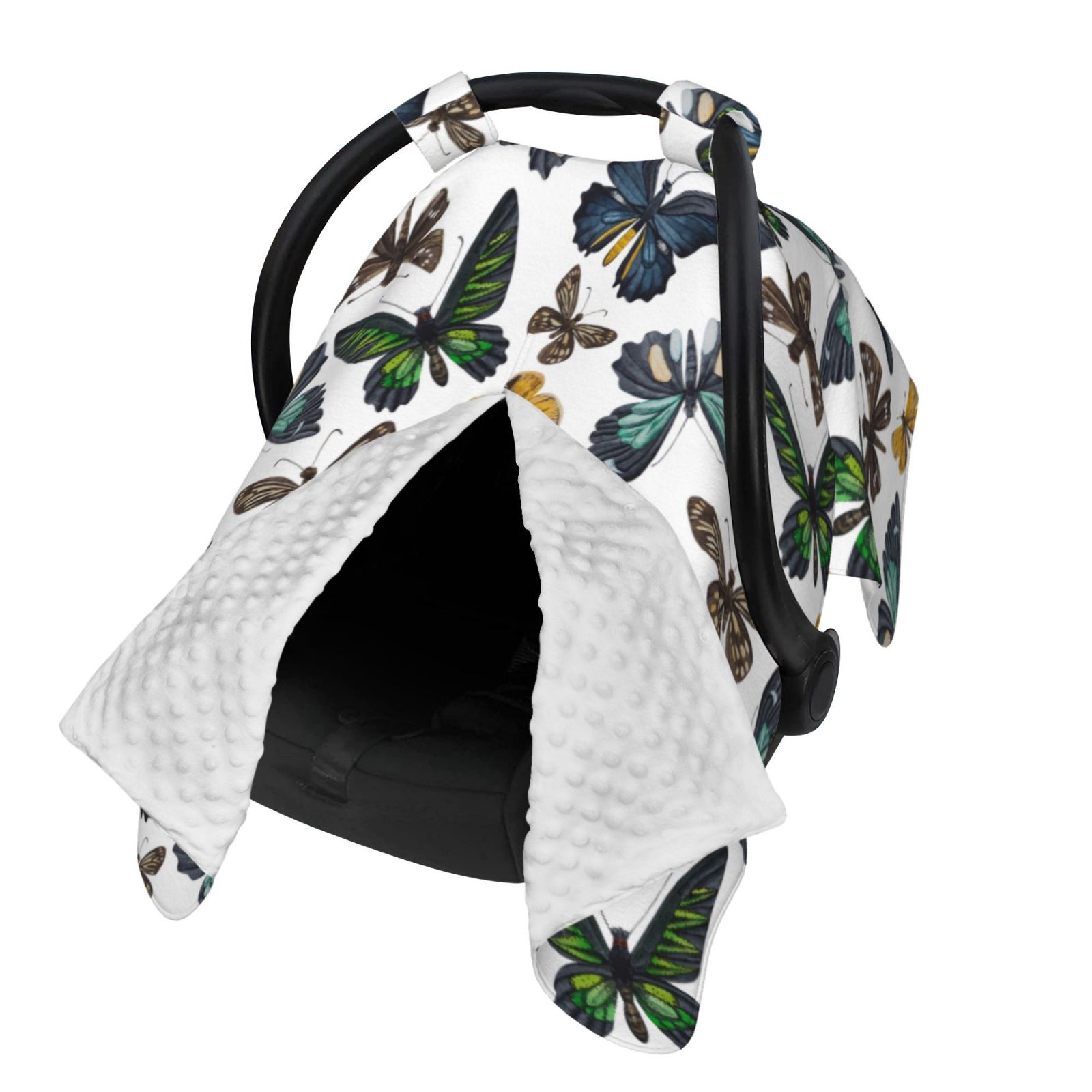 Naloa Watercolor Butterflies Baby Car Seat Cover, Breathable Baby Carrier Cover, Multiuse Baby Carrier Cover & Nursing Breastfeeding Cover