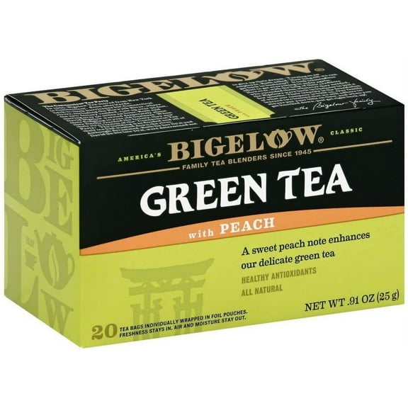 Bigelow Green Tea with Peach 20 ea (Pack of 2)