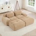 thumbnail image 4 of Camel Ottoman for Modular Sectional Sofa, Corduroy Deep Seat for Oversized Compressed Boneless Sectional Couches for Living Room Bedroom Apartment, Cloud Sofa Couch, Memory Foam, No Assembly, 4 of 8