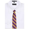 thumbnail image 2 of Boy's 14 inch College Striped 14 inch Zipper Necktie - Purple Gold, 2 of 2