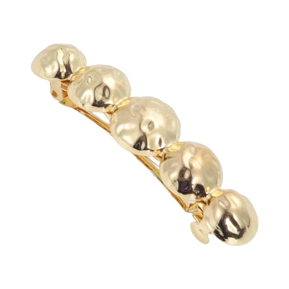 Unique Bargains 1 Pc Hair Barrettes Texture Round Hair Clips Gold Tone
