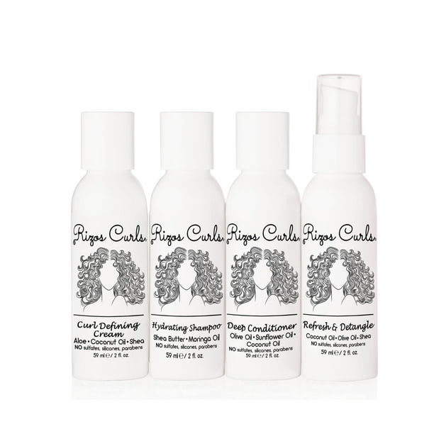 Kit de viaje Rizos Curls con sistema de 4 pasos: champú, acondicionador, etc.