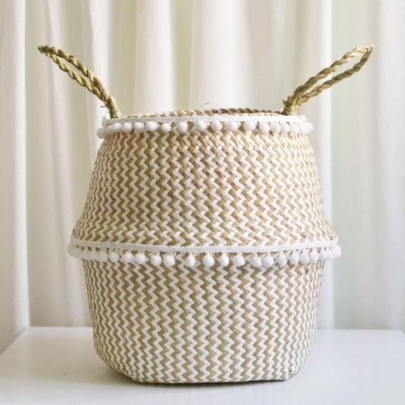 Vensio-Hand Woven Natural Seagrass Plant Basket, Planter Pot Cover-brown-8.6"