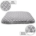 thumbnail image 3 of Geometrical Pet Bed, Abstract Illustration Along Stars Shapes and Monochrome Stripes, Resistant Pad for Dogs and Cats Cushion with Removable Cover, 24" x 39", Pale Eggplant and White, by Ambesonne, 3 of 4