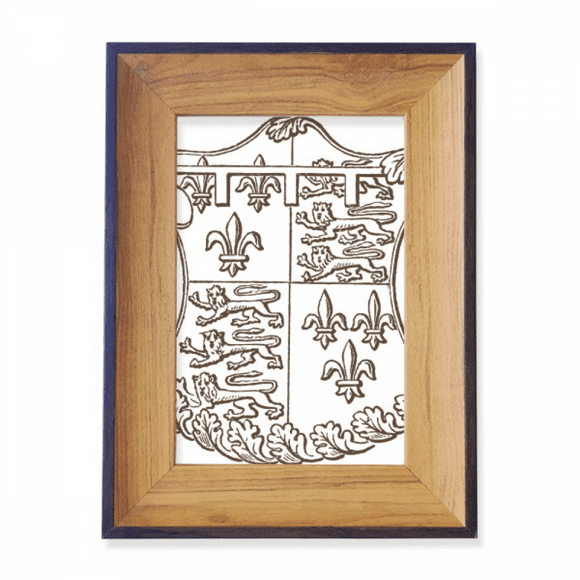 Baroque Art Black White Lion Shield Photo Frame Exhibition Display Art Desktop Painting