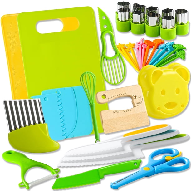 Juego de cuchillos de cocina Hirger Montessori, 46 piezas, para niños de 2 a 12 años