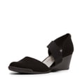 thumbnail image 1 of Zapatos de tacón con forma de cuña Anne Klein Tara para mujer, color negro y multielástico, 1 of 2