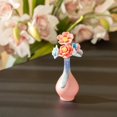 thumbnail image 3 of Small Ceramic Cherry Blossom Pink Tall Vase with Four Ceramic Flowers, 3 of 7