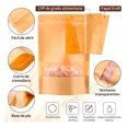 thumbnail image 3 of 200 Bolsa Stand Up Pouch Kraft Ventana Pi Resellable 14x9cm, 3 of 8