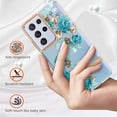 thumbnail image 2 of Allytech Galaxy S21 Ultra Case, Flower Series Clear Crystal Rubber TPU Back Cover Anti-yellow Shockproof Heavy Duty Protection Antis-scratch Case Cover for Samsung Galaxy S21 Ultra, Green Flower, 2 of 5