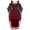 Wine, variant on Vintage Dress Plus Size Gothic Style Midi with Corset Long Flare Sleeve A Line Party Black XL