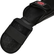 RDX Shin Guards Kickboxing Muay Thai, SATRA SMMAF Approved, Premium Maya Hide Leather, Leg Instep Protection Pads, MMA Martial Arts Kicking Sparring Training Gear, BJJ Karate Boxing Taekwondo, Black
