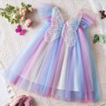 thumbnail image 2 of Taybagh Baby Girl Dresses Gradient Color Flutter Sleeves Tutu Cute Summer Dresses Toddler Clothes, 2 of 6