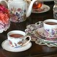 thumbnail image 4 of Bone China Kitchen Teacups 8.8 fl oz (260 ml) Byzantium Flowers Tea Cup with Saucer Set of 2 Pretty Tea Cup with Matching Saucer Christmas Mugs, 4 of 4