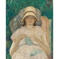 thumbnail image 3 of Frederick Carl Frieseke 20x24 Black Modern Framed Museum Art Print Titled - Girl Knitting, 3 of 5