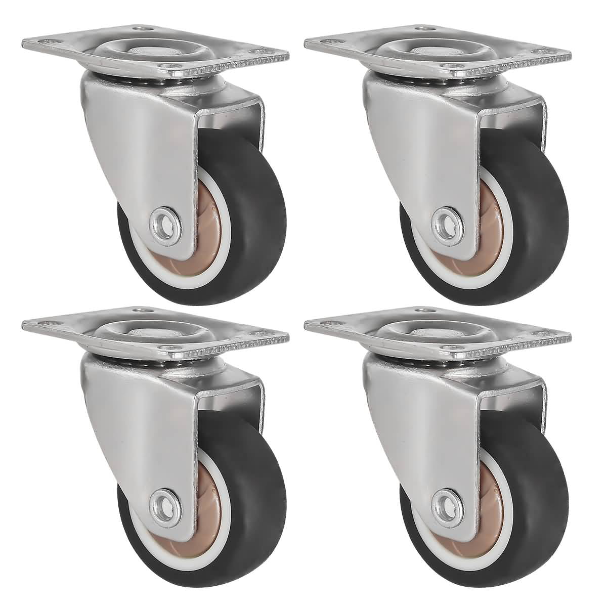 Casters For Furniture Small Swivel Plate Rubber Moving Plate Cart Floor Set Of 4 