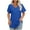 Womens tops plus size-Blue, variant on Homenesgenics Summer Womens Tops under $10 Womens Tops Plus Size Women's Spring and Summer V- Neck Printed Casual Pullover with Short Sleeves Pink XL