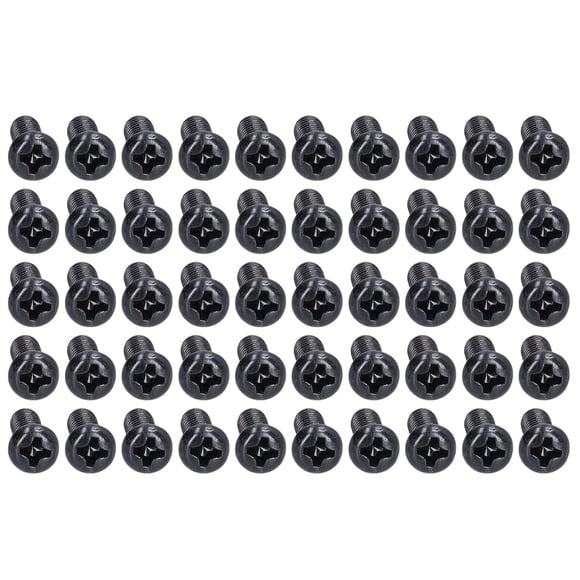 Pan Machine Bolts Fastener,50pcs DIN 7985 Steel Black Zinc Plated Bolts DI Reliable and Durable